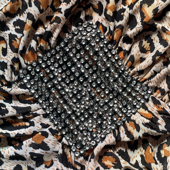 Leopard Print Ruched Tunic - Picture 2 of 3